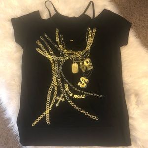 Ever Blue cold shoulder top